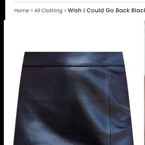 Pink Lily black faux leather skirt nwt